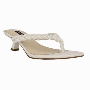 Nine West Meka Thong Heeled Sandals - White - Ireland (KM2567401)